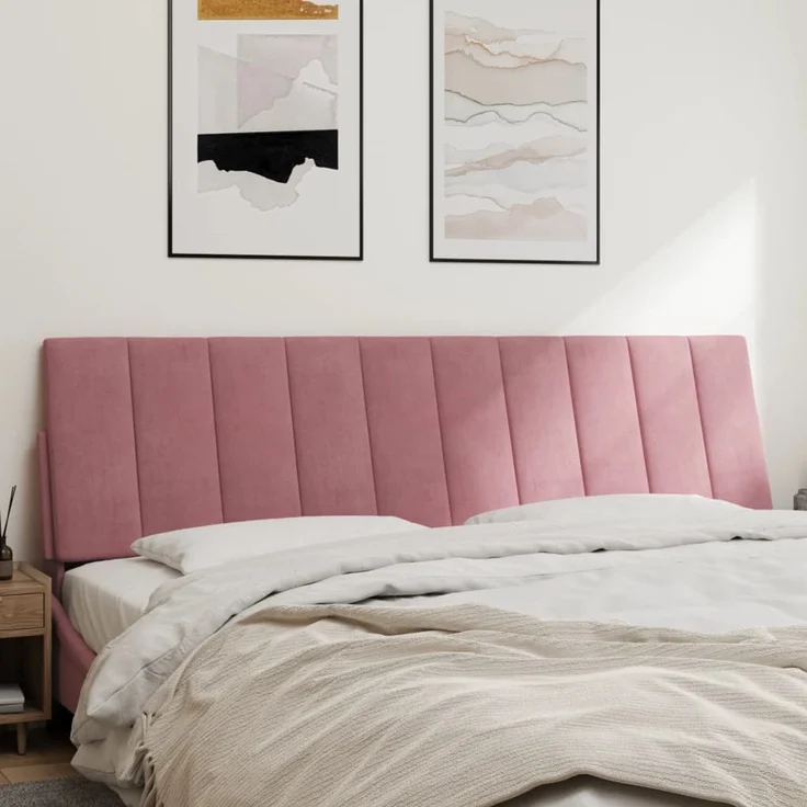 vidaXL Kopfteil-Kissen Rosa 180 cm Samt 374686 – Bild 3