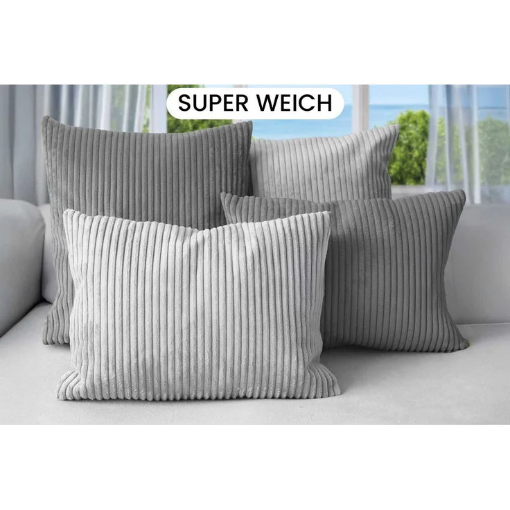 Amilian Dekokissen Sofakissen 4er Set mit Füllung - 2x 45x45 + 2x 35x45 cm, Hotelverschluss, waschbar, formstabil – Bild 2