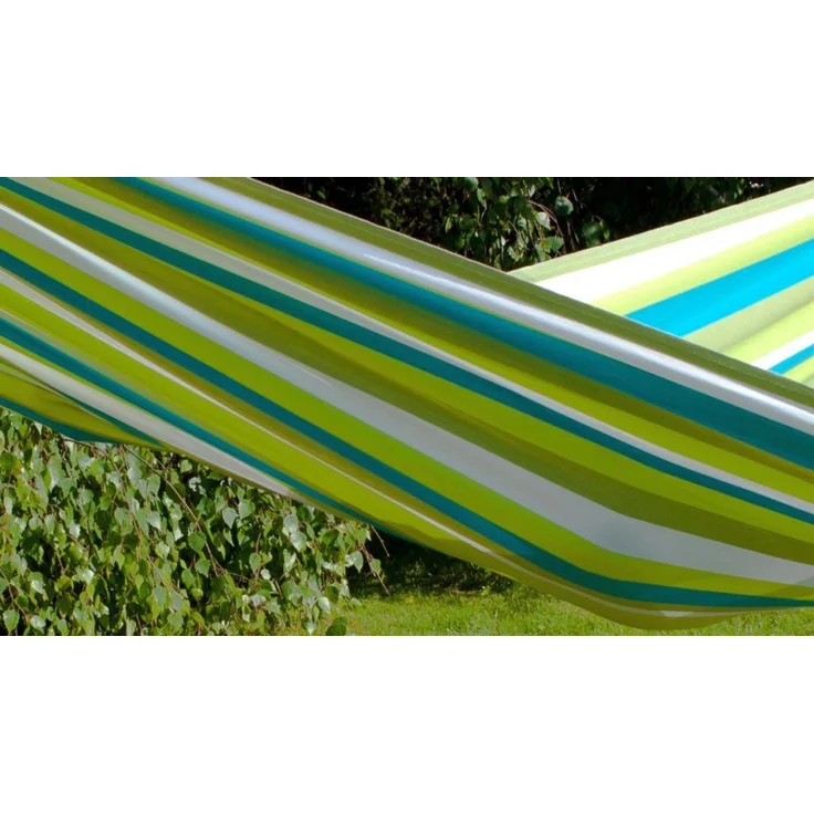 MacaMex DoppelstabHängematte Caribe Grande Beach, Baumwolle, wetterfest, grün, 130 cm x 380 cm – Bild 5