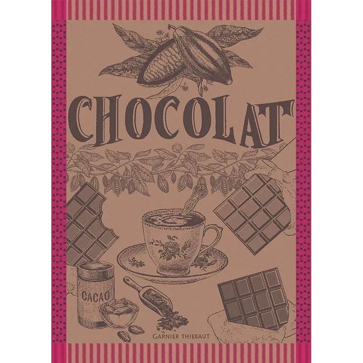 Garnier-Thiebaut Geschirrtuch Tasse De Chocolat Fuchsia 56x77 cm 100% gekämmte Baumwolle