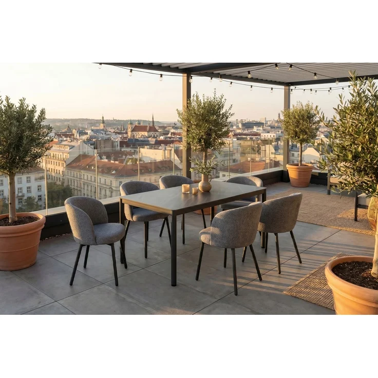 KAWOLA Gartenmöbel Set INDUS 7-tlg. Aluminium grau x x cm – Bild 2