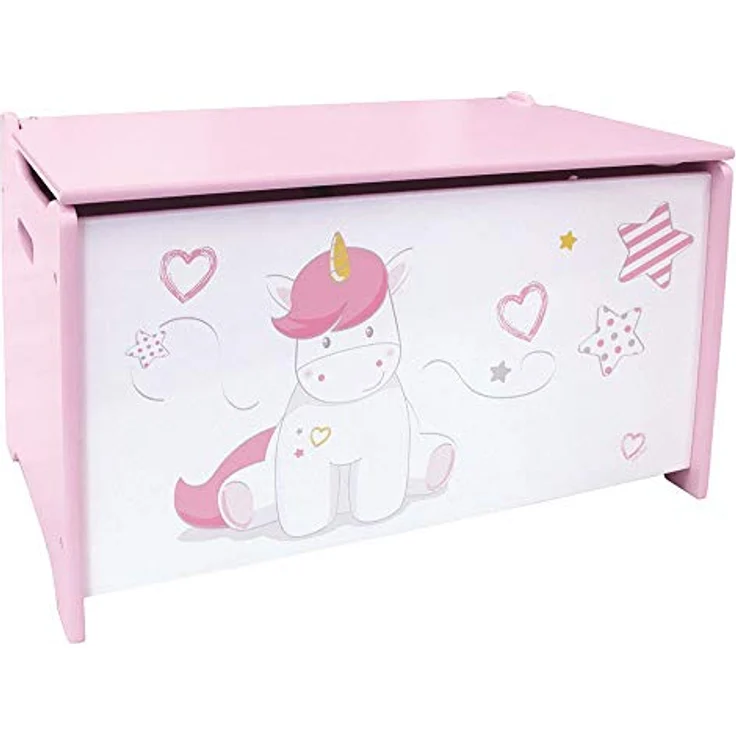 Fun House 713050 Einhorn Spielzeugkiste für Kinder, ab 3 Jahren, weiß, rosa – Bild 3