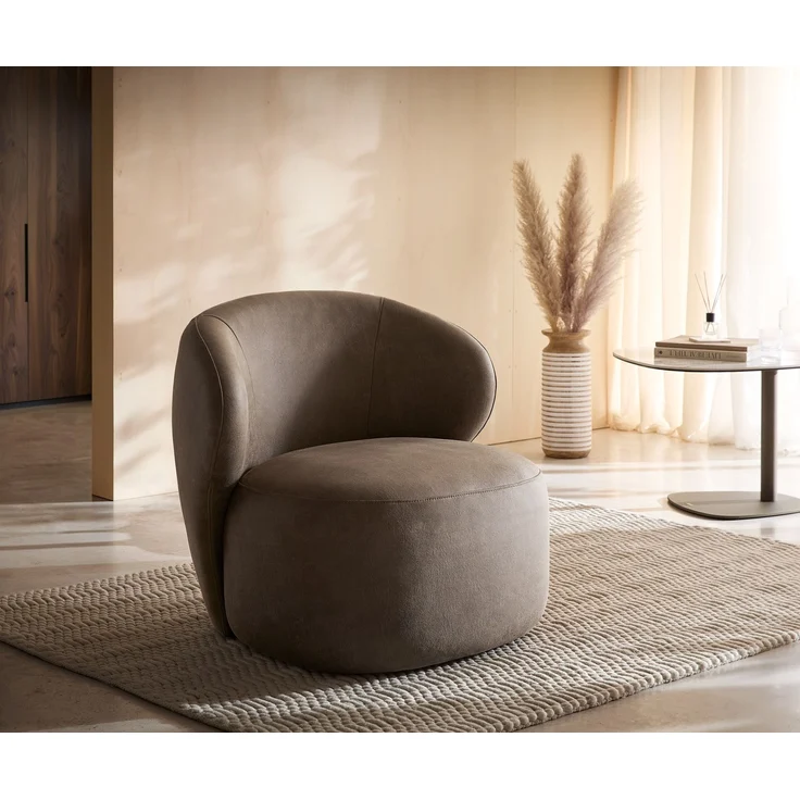 Loungesessel Pulo 80x80 cm Mikrofaser Taupe Vintage – Bild 1