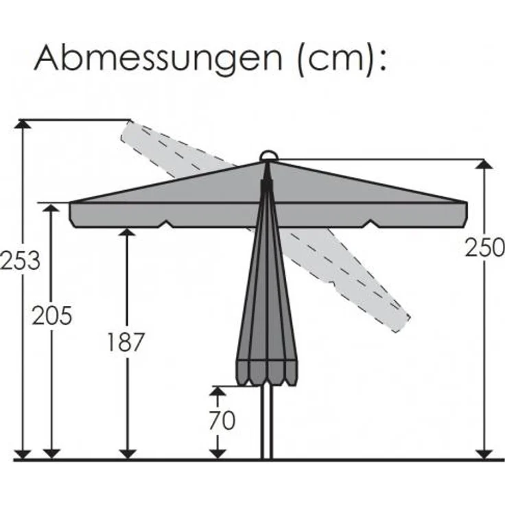 Schneider Schirme 'Oslo' Sonnenschirm, ohne Ständer, Stahl grün, 200 x 300 – Bild 5