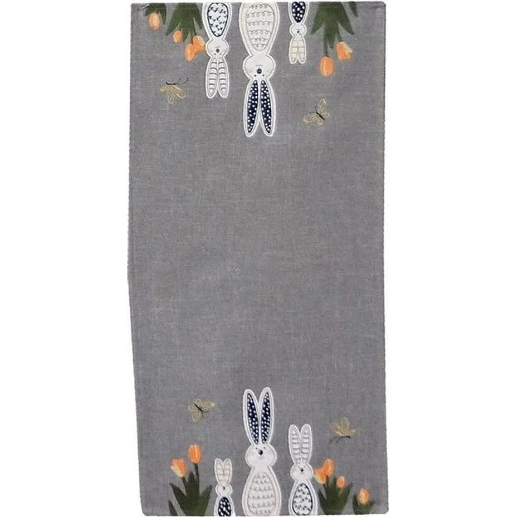 matches21 HOME & HOBBY Tischdecke Tischläufer ANDREA Stick Applikation Osterhasen Polyester 40 x 85 cm (1-tlg), Pflegeleicht & waschbar bei 30 °C – Bild 3