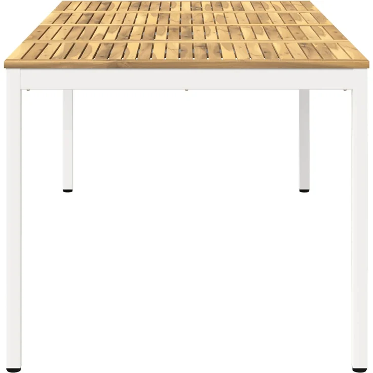 vidaXL Gartentisch NAARDEN Weiß 196 x 100,5 x 75 cm Massivholz Akazie 3394427 – Bild 4