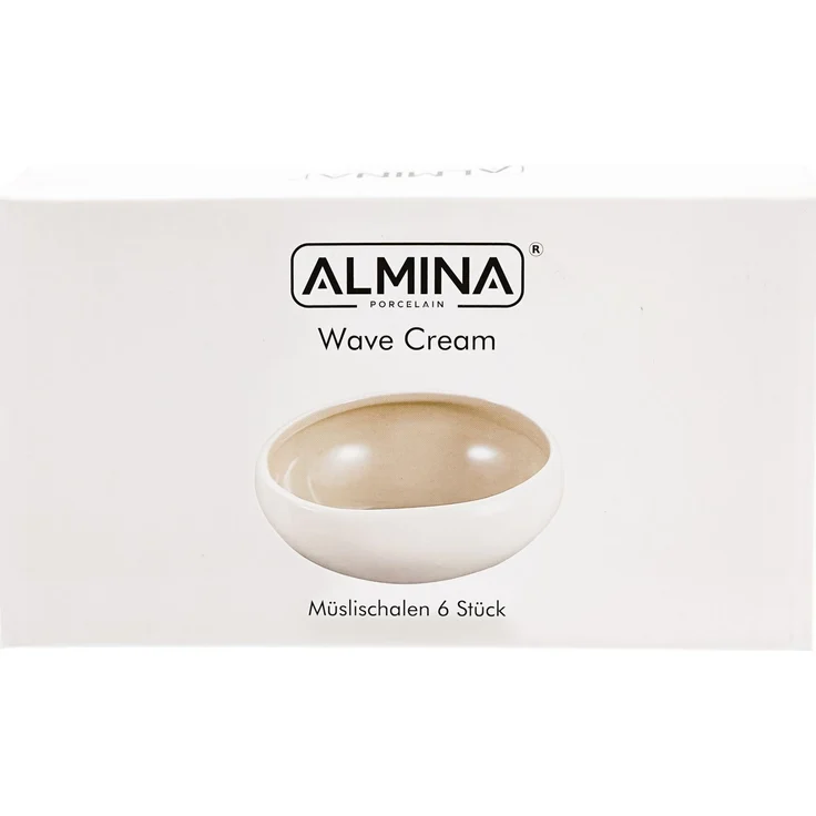 Wave Cream 6er-Set Müslischalen aus hochwertigem Porzellan - 12 x 4,5 cm – Bild 5
