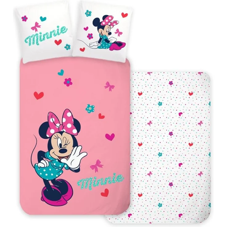 Disney Minnie Mouse Babybettwäsche Minnie Mouse Babybettwäsche "Zauberhafte Minnie" in Rosa, 100% Baumwo – Bild 1