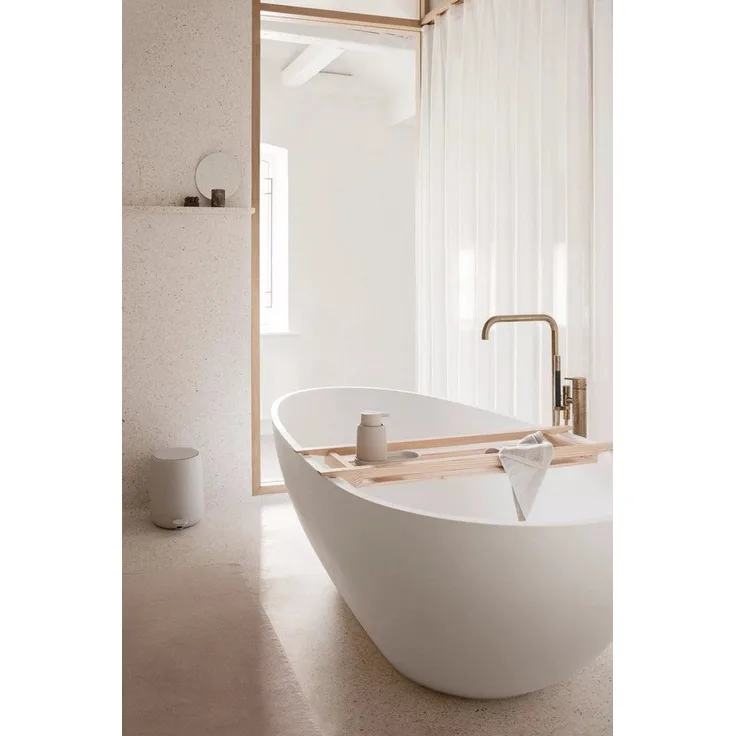 Blomus SONO Kosmetikspiegel, Schminkspiegel, Badezimmerspiegel, Keramik, Silikon, Moonbeam, 69162