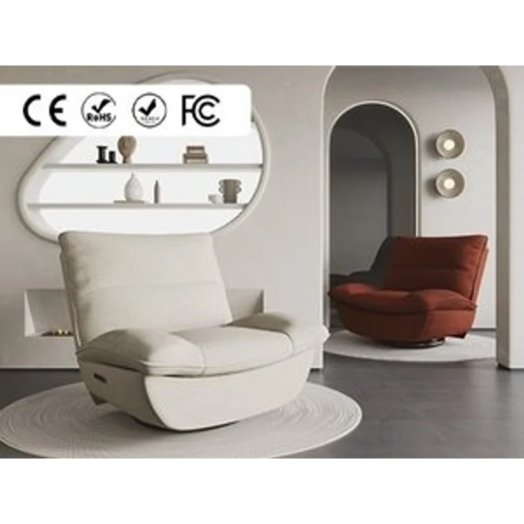 FLEXISPOT Sessel Schaukelsessel gemütlicher TV-Sessel, Relaxsessel (Drehsessel mit Rocking, Ruhesessel für Senioren & Stillenden), Versteckter Stauraum, 105° - 145° verstellbar, 159 KG belastbar – Bild 6