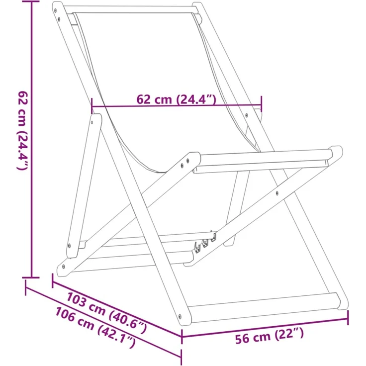 vidaXL Strandstühle 2 Stk. Klappbar Blattmuster Stoff und Massivholz 3214500 – Bild 10