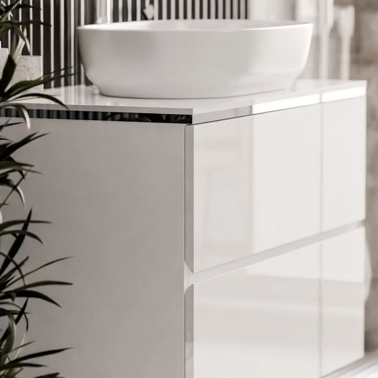 Lookway Badmöbel-Set AURORA SILVER Badezimmerschrank mit praktische Schubladen – Bild 3