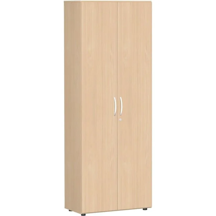 Garderobenschrank mit ausziehbarem Garderobenhalter, 80x42x216cm, Buche Buche