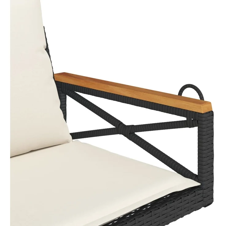 vidaXL Hängesessel mit Kissen Schwarz 63x62x40 cm Poly Rattan 368173 – Bild 7
