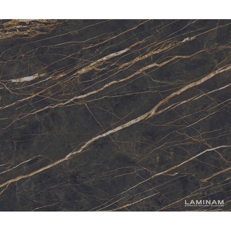 Esstisch Edge 200-300x100 Keramik Laminam®Noir Desir Braun Kreuzgestell Rechteck Schwarz ausziehbar – Bild 3