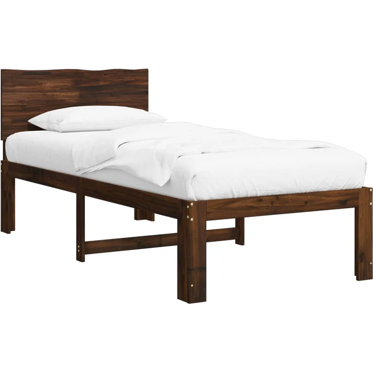 vidaXL Einzelbettgestell mit Kopfteil ROSTOCK Dunkelbraun 90 x 200 cm 903413 – Bild 2