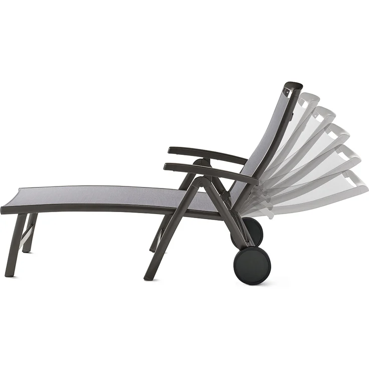 Sieger Royal Klapprollliege mit Polyesterbeschichtung, Aluminium Eisengrau 78 x 101 x 193 cm – Bild 5