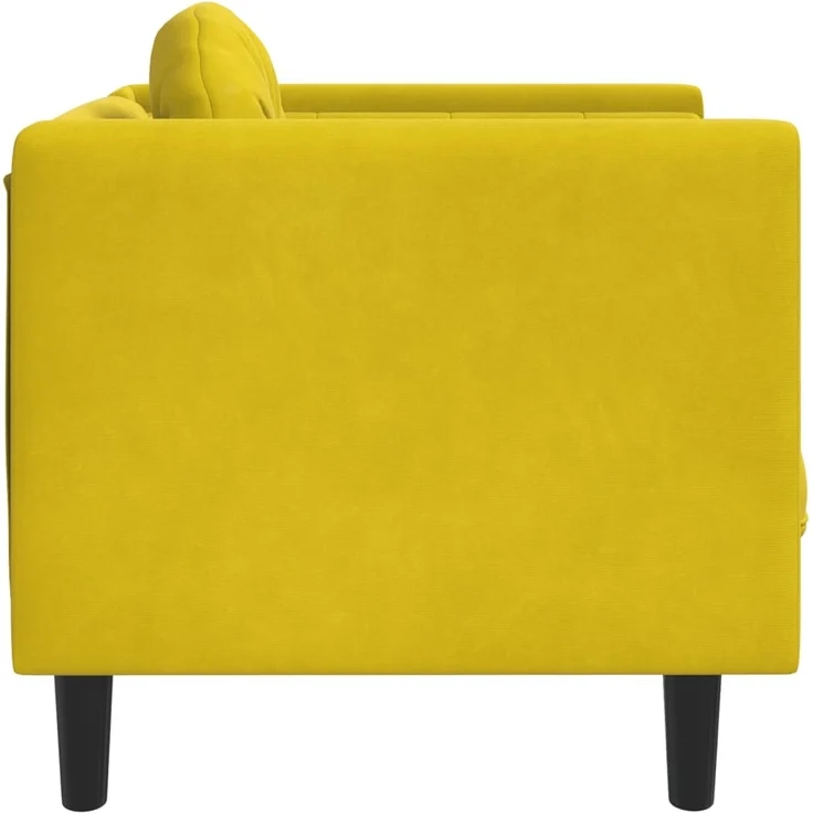 vidaXL Sessel mit Kissen Gelb Samt 372628 – Bild 4