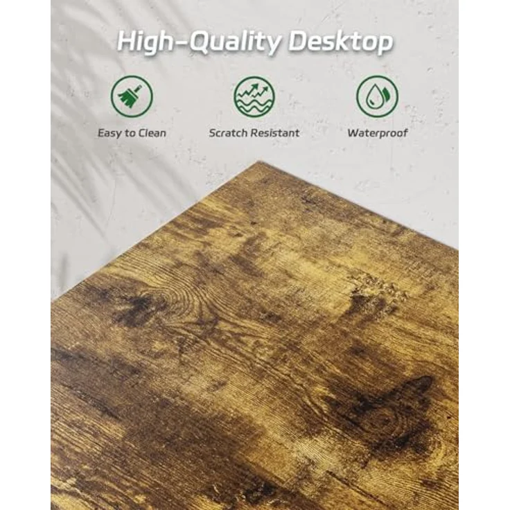 JUMMICO L-förmiger Schreibtisch 140 x80 cm mit Stauraum, Eck-Computertisch mit umkehrbarem Regal, Stabiler Bürotisch und Arbeitsstation für das Homeoffice,Braun – Bild 4