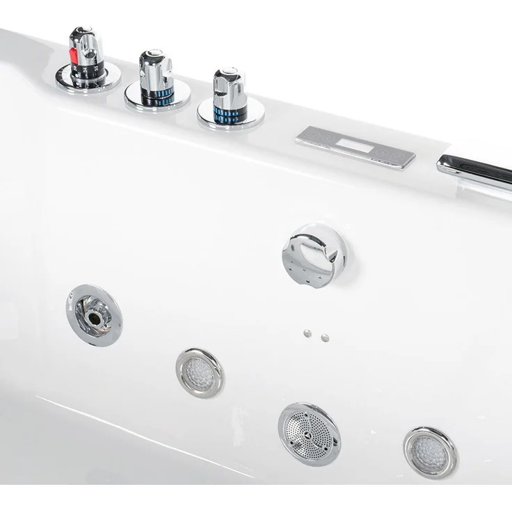 XXL Luxus LED Whirlpool Badewanne 180 x 90 x 55 +Heizung+Ozon+ Radio +Lichtherapie – Bild 5