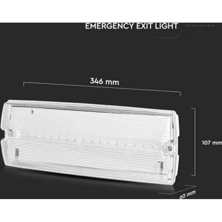 V-TAC VT-543 Notbeleuchtung, LED Aufputz mit 3 W, IP65, 3 Stunden Notfall-Backup – Bild 3