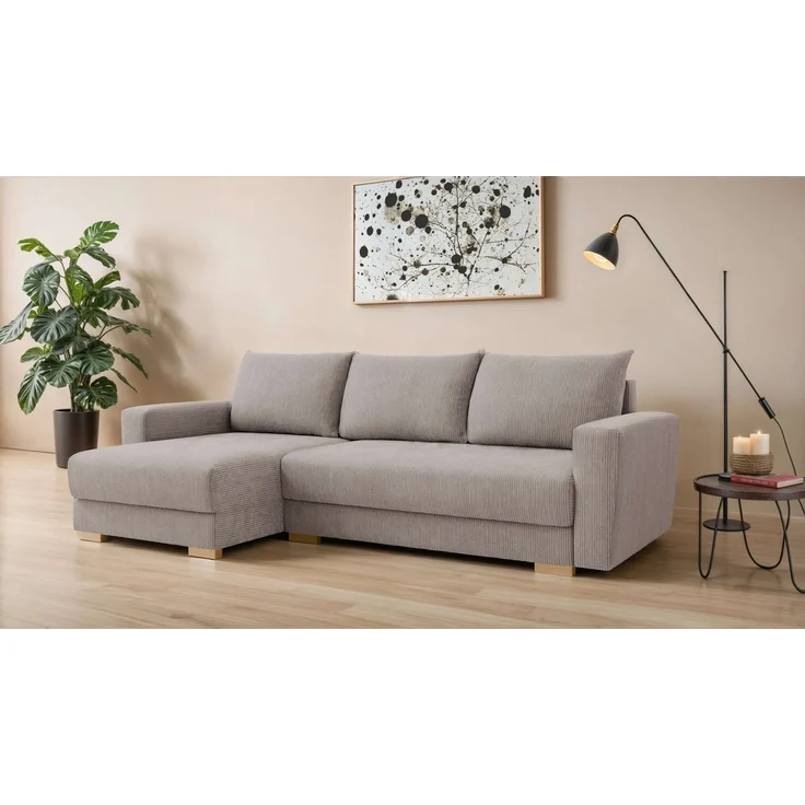Home affaire Ecksofa MAGHERA universell Schlafsofa mit Bettkasten, Maße B/T/H: 255/142/84cm, L-Form mit Recamiere rechts oder links montierbar, hoher Sitzkomfort – Bild 5