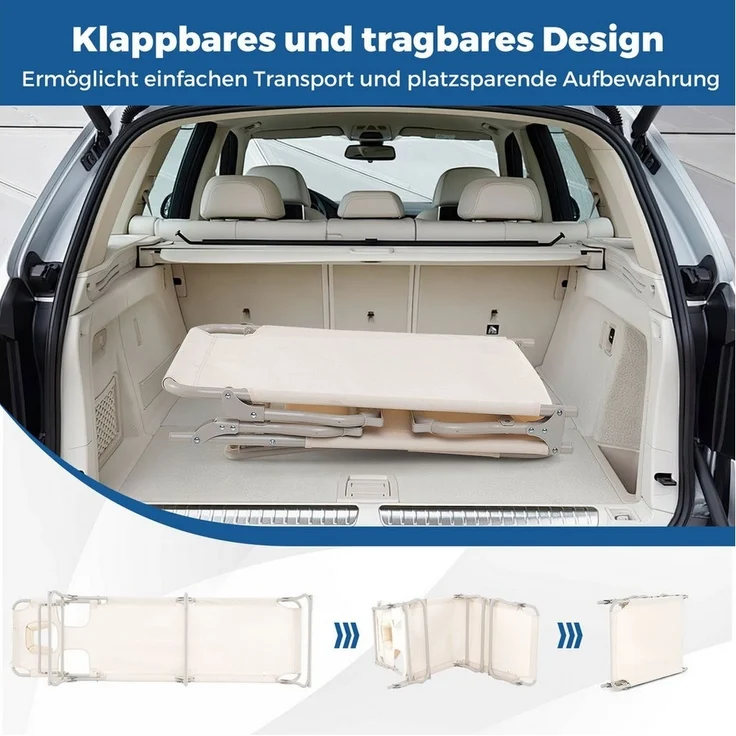 COSTWAY Gartenliege, Sonnenliege klappbar & verstellbar mit Öffnungen – Bild 2