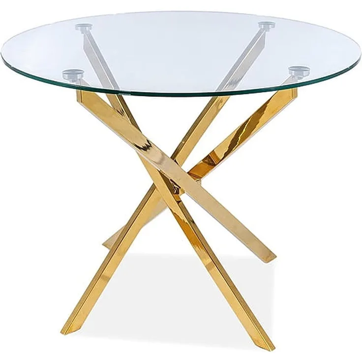 designimpex Esstisch Design Tisch rund GA-111 Glas Esszimmer 90x71x90 cm