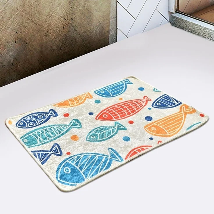 Badematte Fische Farbe – Bild 1