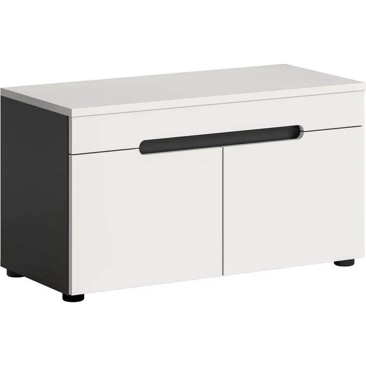 Sitzbank (B/H/T: 80x45x37 cm) in weiß Nachbildung