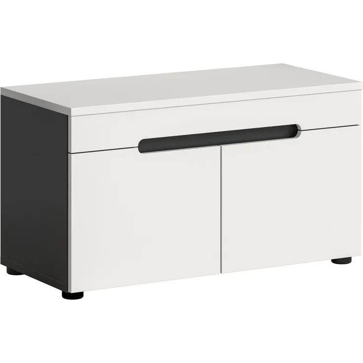 Sitzbank (B/H/T: 80x45x37 cm) in weiß Nachbildung