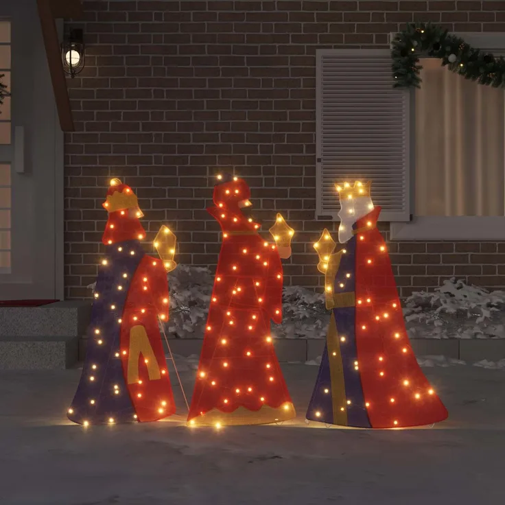 vidaXL 3 weise Männer Weihnachtsbeleuchtung 3 stk. LEDs Warmes Weiß 4019490