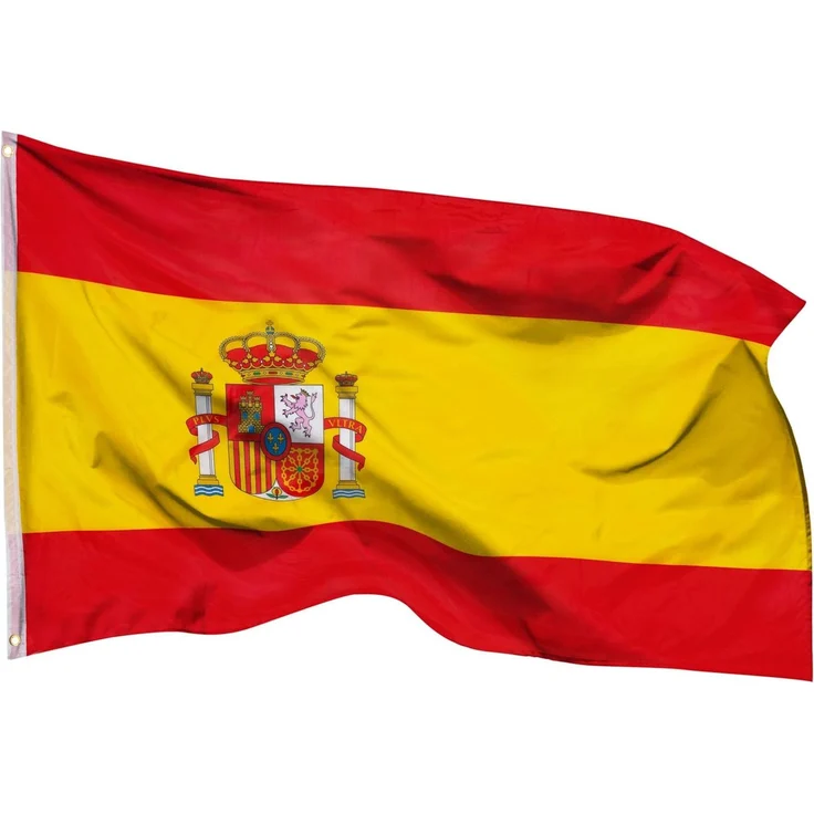 Aricona Spanien Flagge 90x150 cm - wetterbeständige Fahne mit Messingösen, 100% Polyester, robuste Doppelnaht & in lebendigen Farben - ideal für Flaggen-Liebhaber