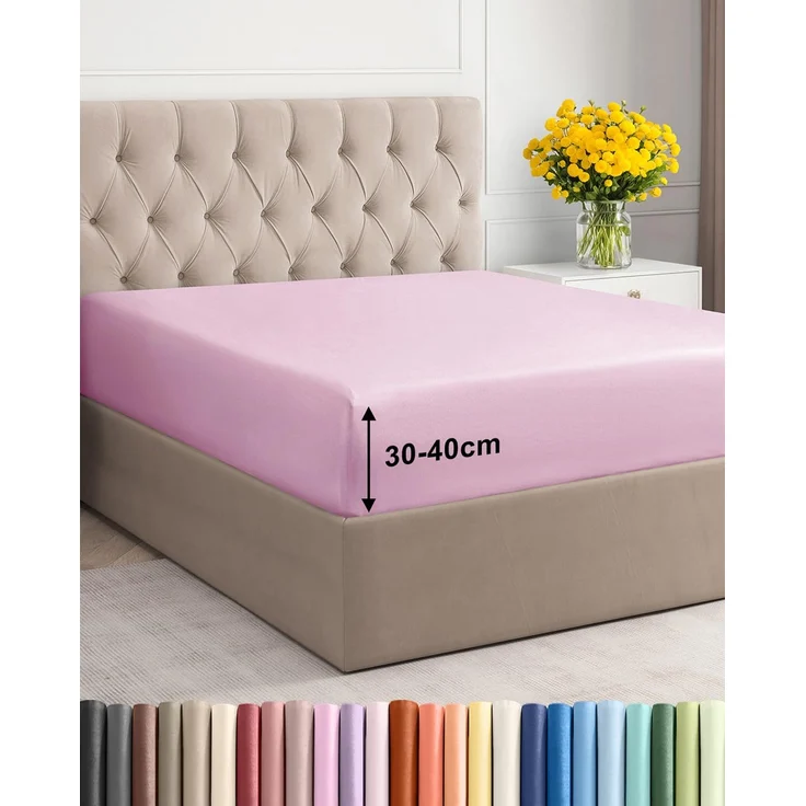 Spannbettlaken 80x200 cm Rosa - 40cm (16") Tiefe Tasche - Premium Mikrofaser Spannbetttuch - Weich, Knitter- und Bügelfrei - Atmungsaktiv, Hypoallergen und Oeko-TEX Standard 100 Zertifiziert