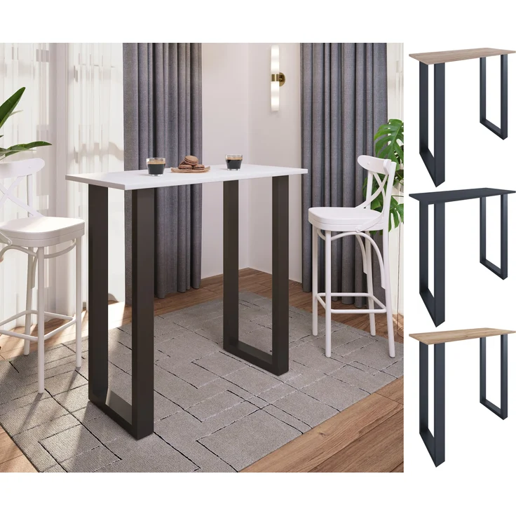 VCM Bartisch Xona 920120 Silber / Sonoma-Eiche H. 102 x B. 110 x T. 50 cm – Bild 3