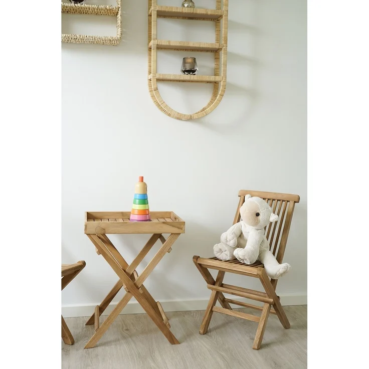 Kinderklappstuhl >Toledo< (2er-Set) in Teak, Massivholz - 31x58x42cm (BxHxT) – Bild 2
