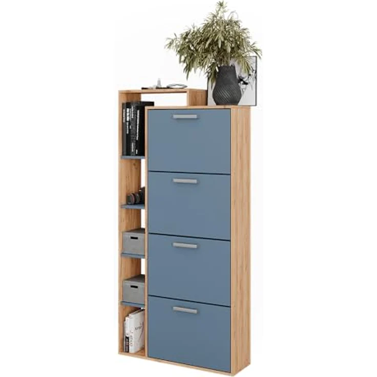 Vicco Orlando Schuhkipper, Eiche Wotan, 4 Fächer, Holzwerkstoff, rechteckig, 80x166.1x24.2 cm, Garderobe, Schuhaufbewahrung – Bild 6