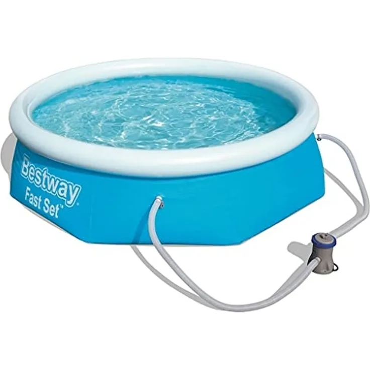 Bestway Fast-Set-Pool 244x66cm 57268 Gartenpool Pumpe Swimmingpool Schwimmbecken