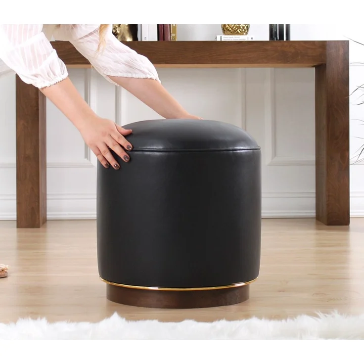 Hanah Home 'Milotte - Anthracite' Pouffe, Anthrazit, 42 x 43 x 42 cm – Bild 3