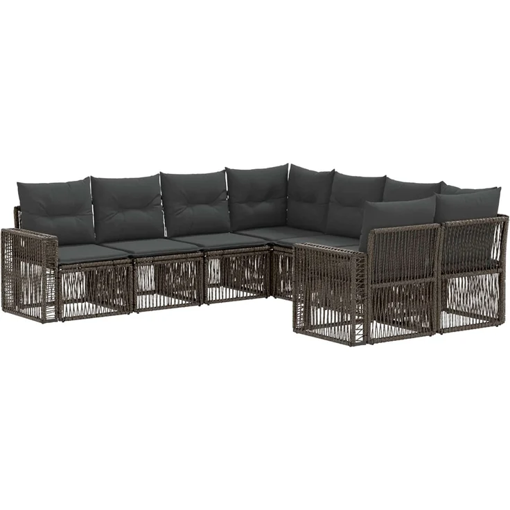 vidaXL Gartensofa-set 8 stk. 8-Sitzanzahl Grau und Dunkelgrau 3435317 – Bild 2