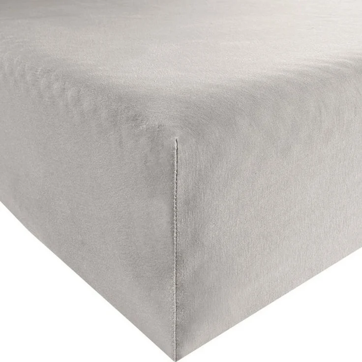 Erwin Müller 'Freising' Spannbettlaken, Gummizug: Rundumgummi, 1 Stück, Elasthan-Jersey-Stretch Uni, Silber, Spannbettlaken - 90x190 cm - 100x220 cm – Bild 4