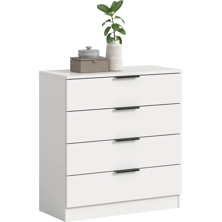 Kommode (B/H/T: 74x80x35 cm) in weiß
