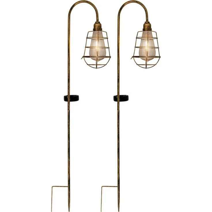 näve LED Gartenleuchte Ground Spikes, LED fest integriert, Warmweiß, LED Solarleuchte, Deko, 2er Set Erdspieß, Lichtfarbe: warmweiß – Bild 3