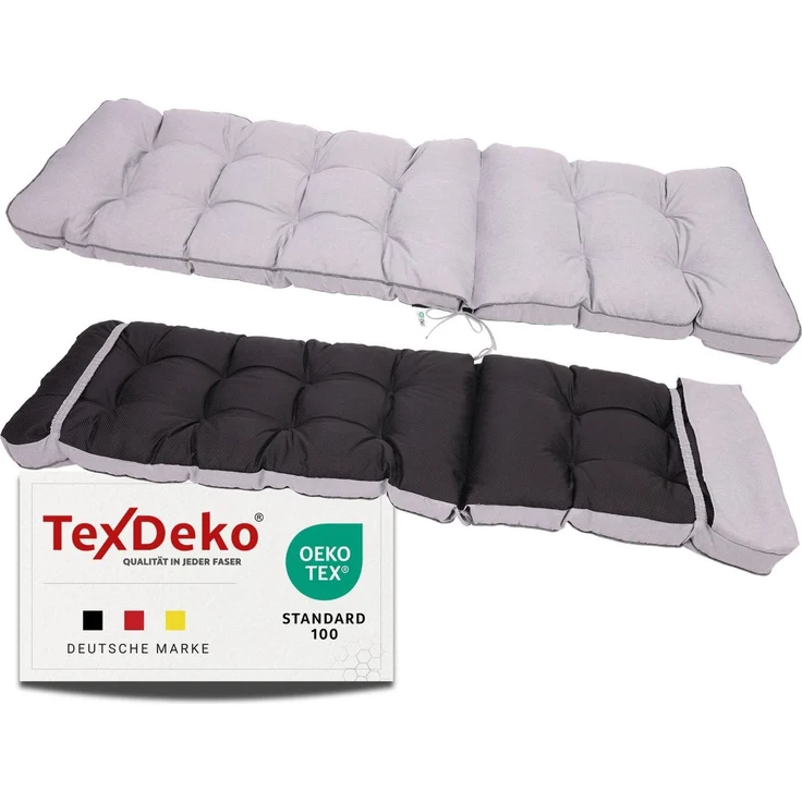TexDeko Liegenauflage Ecolen Premium 190x60x8cm, Antirutsch-Boden, Polster für Gartenliege, UV-beständig, Wasserabweisend – Bild 3