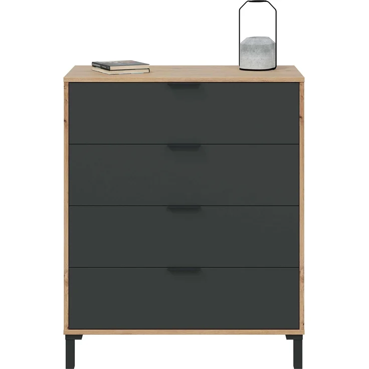 Habitdesign Kommode, Melamin Holz Aluminium, Mediano – Bild 2