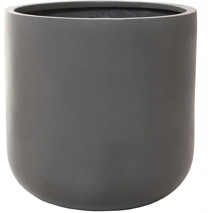 VIVANNO Blumentopf Fiberglas CHICO Rund - Grau Beton-Design (1 St), 40x40x40 cm – Bild 1