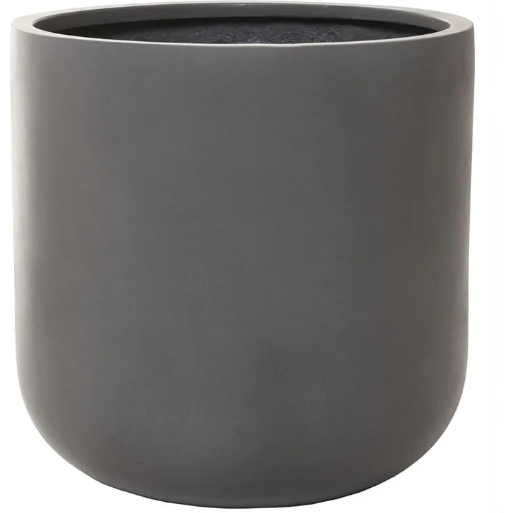 VIVANNO Blumentopf Fiberglas CHICO Rund - Grau Beton-Design (1 St), 40x40x40 cm