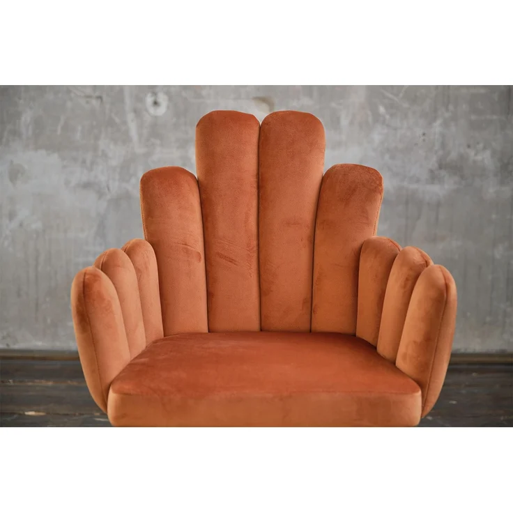 KAWOLA Stuhl FREJA Esszimmerstuhl Velvet orange Fuß gold 86 x 55 x 59 cm – Bild 6
