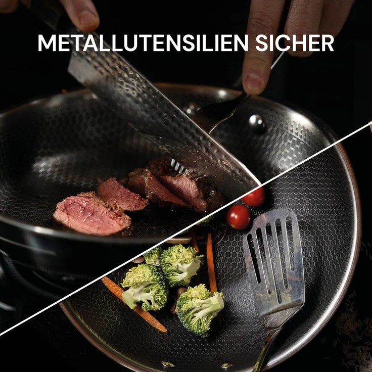 ROSMARINO BRATPFANNE HEXAPRO Edelstahl Silber (H 5 x T 50 x B 24 cm) – Bild 5