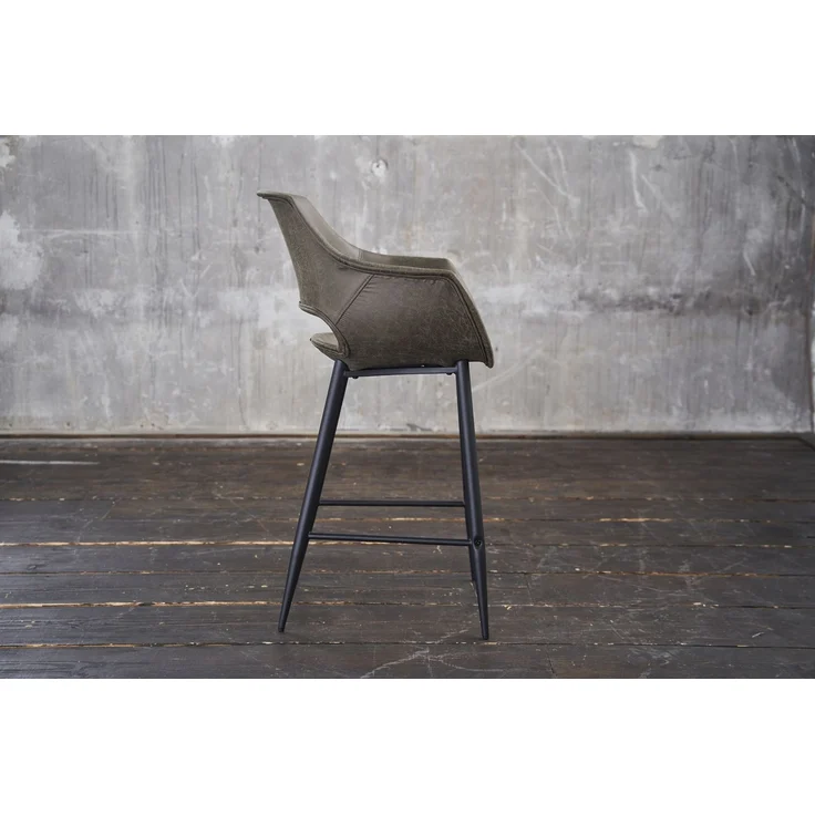 KAWOLA Thekenhocker ZAJA Barstuhl Sitzhöhe 65 cm Microfaser oliv 103 x 59 x 57 cm – Bild 4